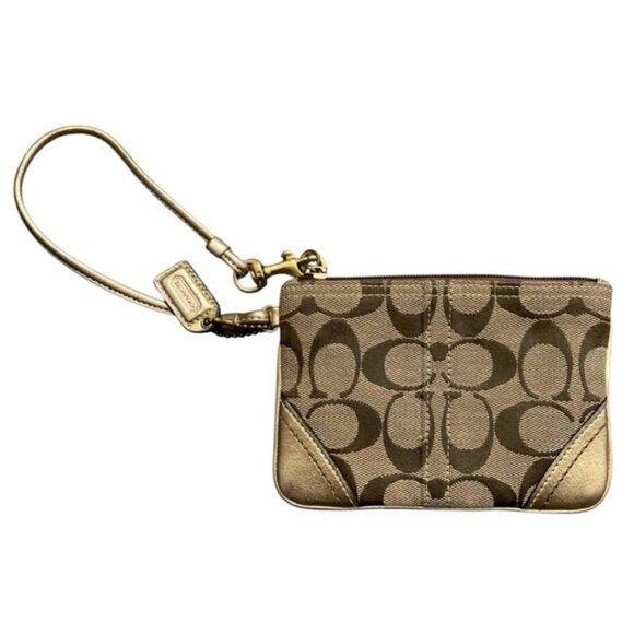 Coach Handbags - Coach Signature Jacquard Logo C Canvas Mini Wristlet Clutch Wallet 2000s Y2k